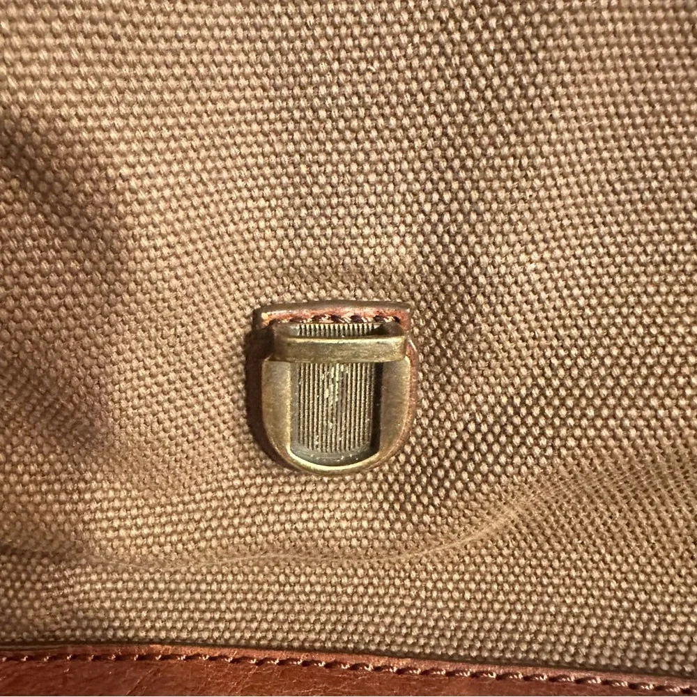 👜 Fossil Canvas & Leather Messenger Bag — Vintage Style Crossbody Laptop Satchel